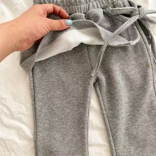 Quần dây đeo bên hông bé gái bé gái giả hai mảnh chuông đáy bé gái quần co giãn màu trơn