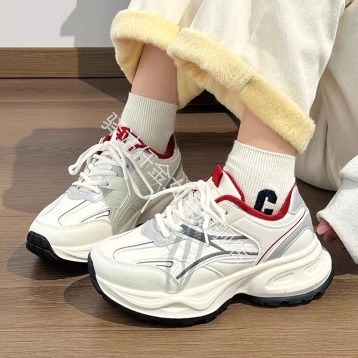 Giày thể thao nhung cao cấp cho nữ, giày cotton đế dày, giày bố ấm áp đa năng