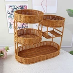 Nhiều Lớp Đĩa Trái Cây Giỏ Bánh Mì Hai Lớp Giả Mây Dệt Phòng Khách Đồ Ăn Nhẹ Giỏ Trái Cây Sấy Khô G — ảnh 7