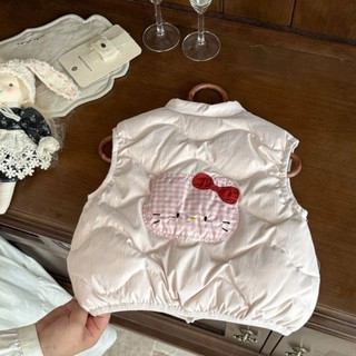 Bé siêu dễ thương vest phong cách chần bông ấm áp bé gái thời trang hàng đầu trẻ em áo ghi lê mặc b