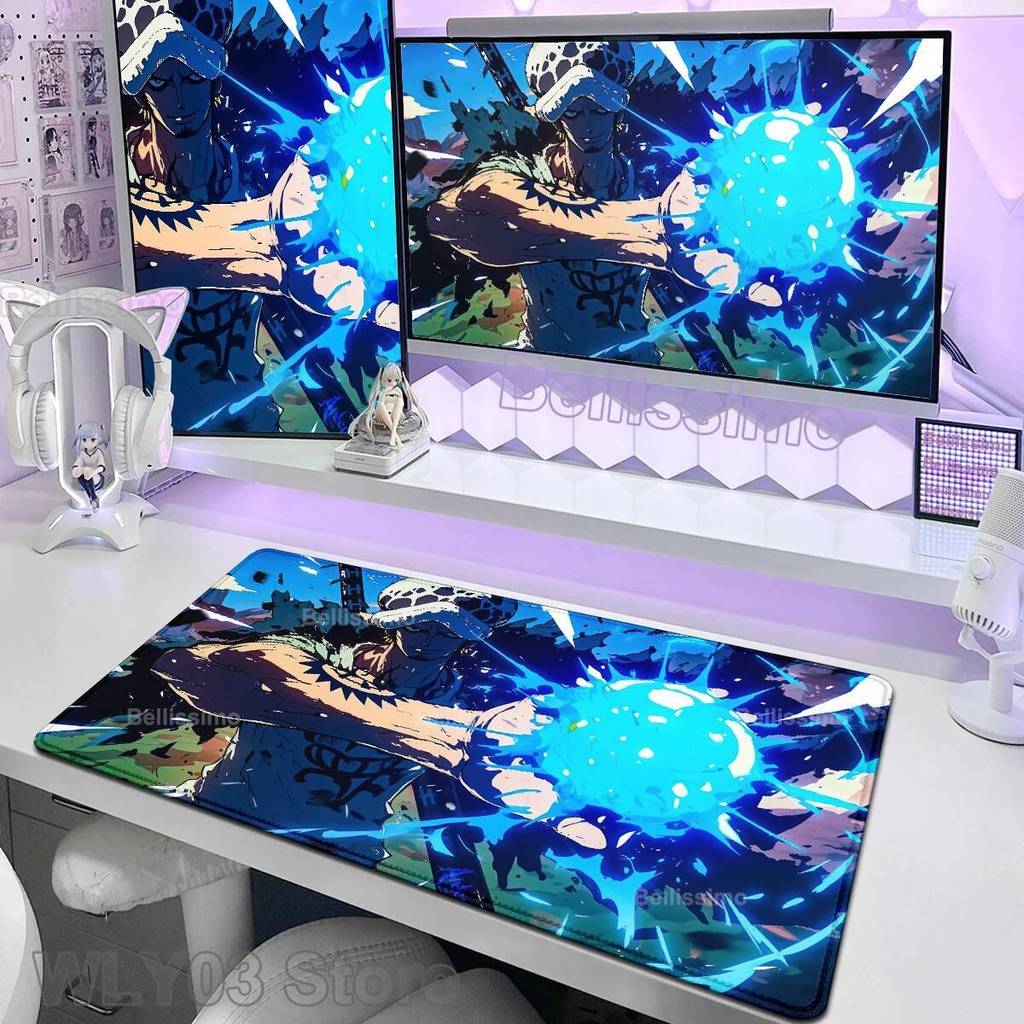 Anime Chuột Miếng Lót Laptop Bàn Phím Thảm HD Chơi Game Mousepad PC Một Mảnh Luffy Để Bàn Thảm Mát Chơi Thảm Mở Rộng Game Thủ Tủ Tablemat