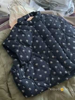 Quần áo trẻ em, áo khoác bé gái, áo chần bông dày dáng rộng, áo khoác cotton