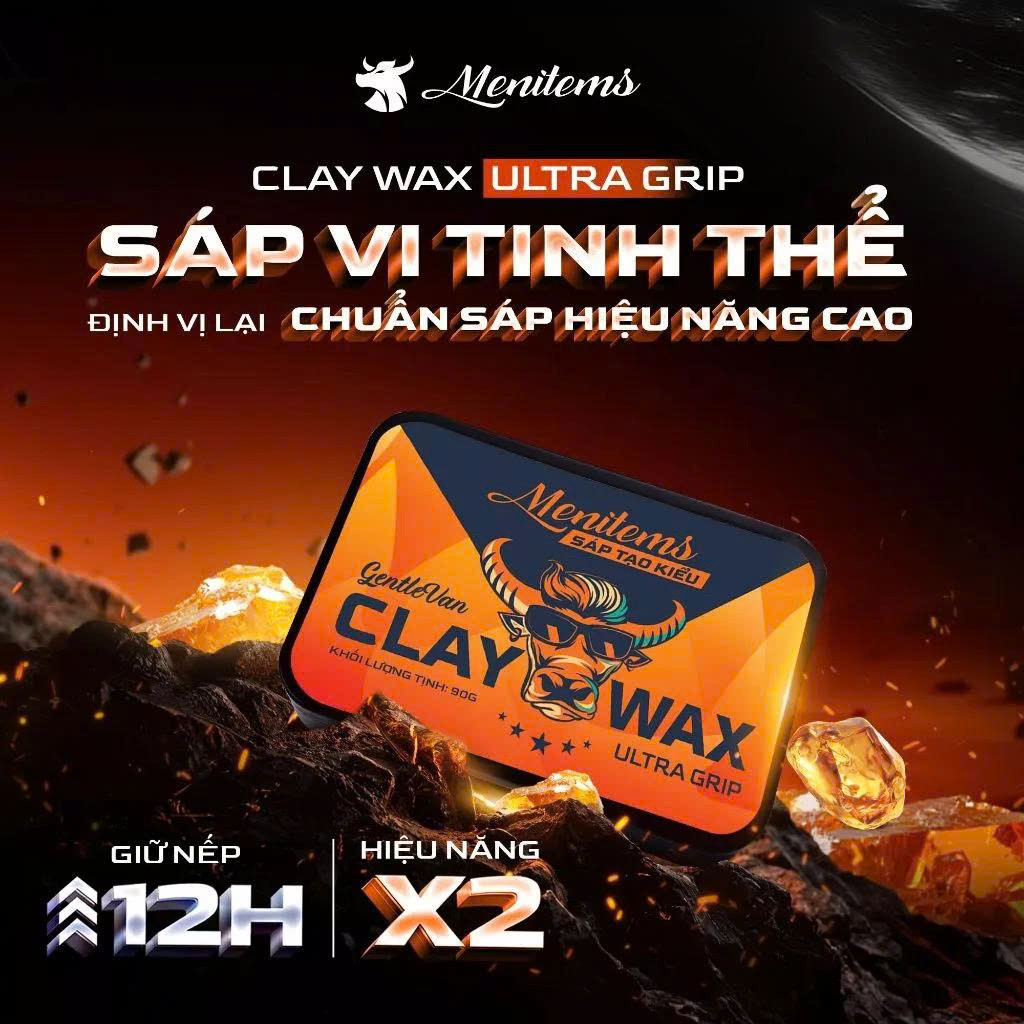 Sáp vuốt tóc MENITEMS Claywax - 90gr - Sáp vi tinh thể hiệu năng cao ...