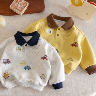 Áo nỉ có cổ polo cho bé trai áo thun dài tay thường ngày