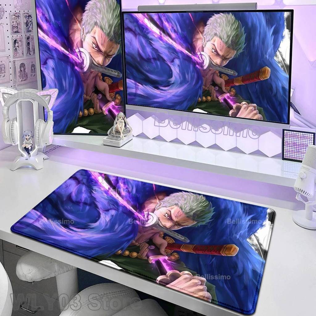 Anime Chuột Miếng Lót Laptop Bàn Phím Thảm HD Chơi Game Mousepad PC Một Mảnh Luffy Để Bàn Thảm Mát Chơi Thảm Mở Rộng Game Thủ Tủ Tablemat