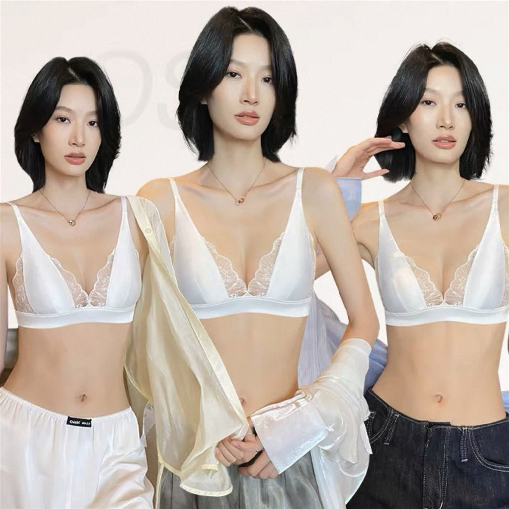 Quần Lót Nữ Ren Mỏng Satin, Cốc Tam Giác, Không Dây Thoải Mái