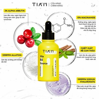 Tinh Chất TIAM Vita B3 10% Nia Source Serum Dưỡng Trắng Và Giảm Thâm Cho Da Dầu Mụn, Nhạy Cảm 40ml