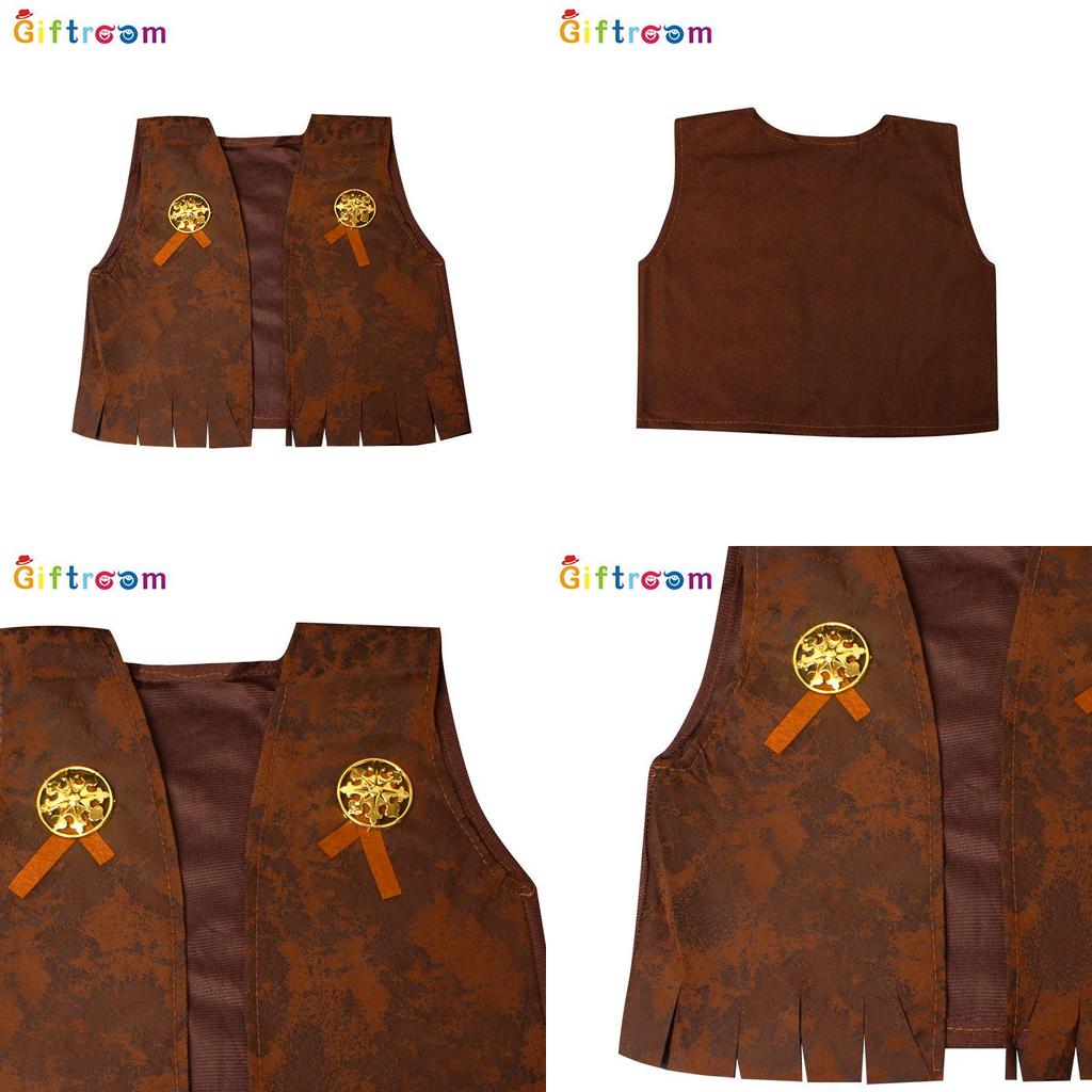 Áo Vest Cao Bồi Phong Cách Mỹ Chất Polyester, Dùng Cho Biểu Diễn Sân Khấu, Phù Hợp Nam Nữ & Trẻ Em