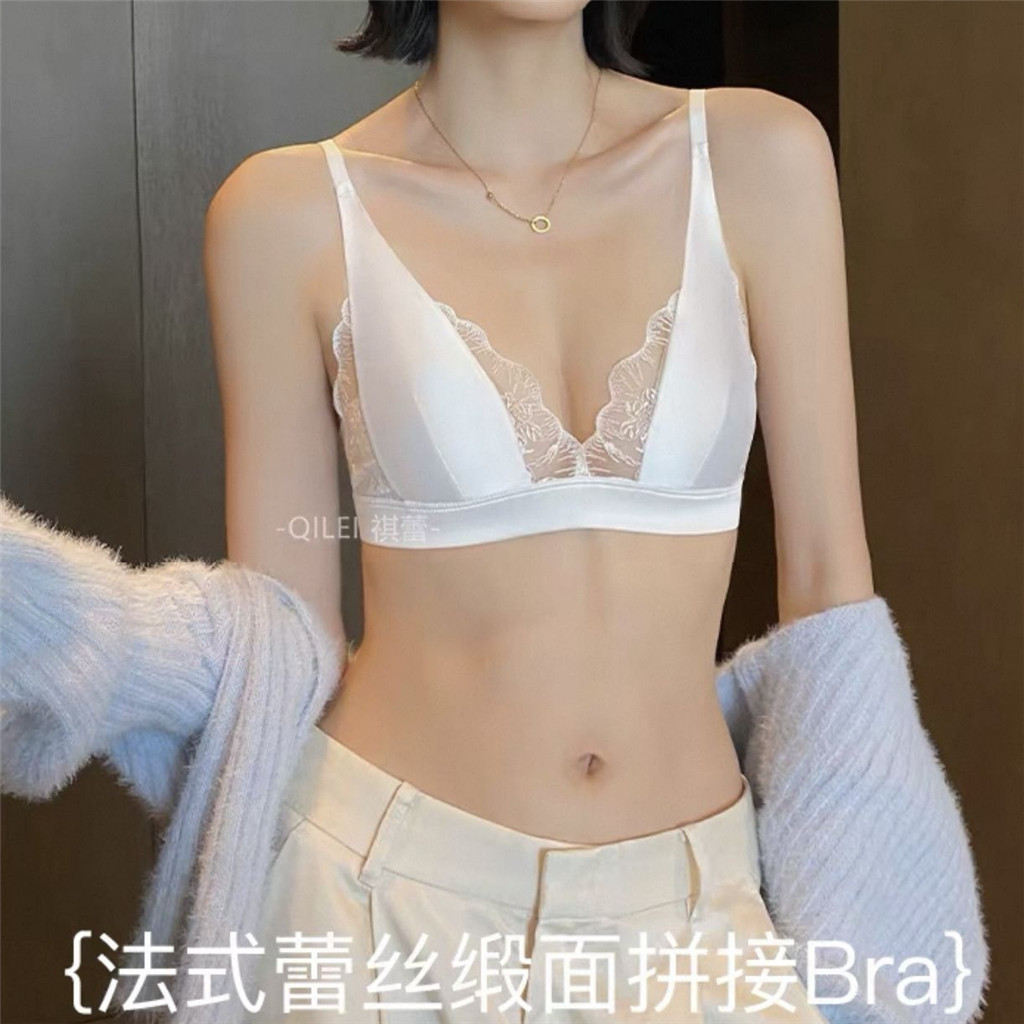 Quần Lót Nữ Ren Mỏng Satin, Cốc Tam Giác, Không Dây Thoải Mái