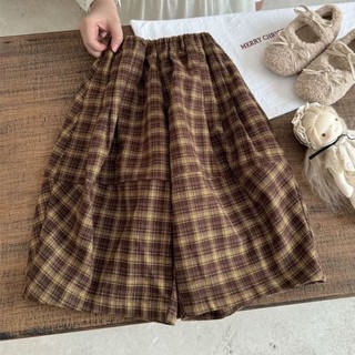 Phong cách Hàn Quốc rộng rãi, giản dị, đa năng, thời trang, quần âu cho bé gái, quần kẻ sọc