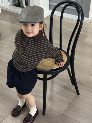 Áo dài tay cho bé gái, áo chui đầu cổ polo đơn giản và thời trang, áo phông cho bé