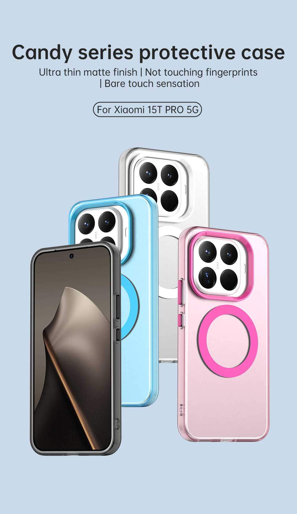 Ốp điện thoại mờ từ tính Lenuo cho Xiaomi 17T 15T 14T Pro Xiaomi 17 Pro Max 15 14 Pro Ultra 5G Vỏ màu kẹo Vỏ mỏng địa chấn trong suốt – ảnh mô tả chi tiết 1