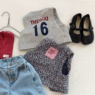 Quần áo trẻ em nhỏ tươi phong cách rừng trẻ em áo vest phong cách hàn quốc bé gái quần áo bé trai á