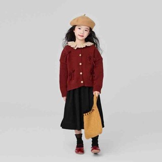 Váy bé gái váy dài vải nhung dày váy dù dài vừa phải cho bé lớn