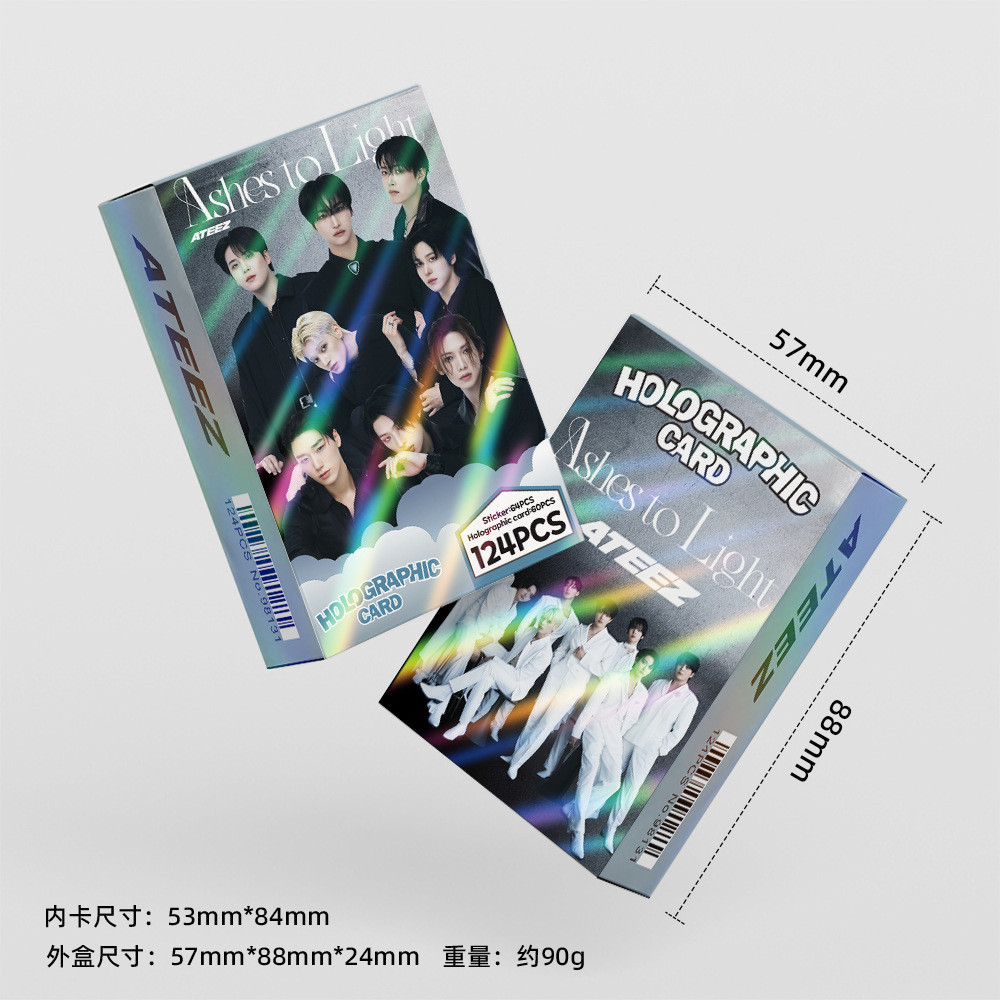 LINXX 124 CÁI ATEEZ Ashes to Light Album Lomo Cards Holographic Collectible Kpop Boy Group Fan Merch Holiday Bộ quà tặng sinh nhật