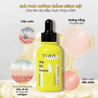 Serum Dưỡng Sáng, Phục Hồi Cho Da Dầu Mụn, Nhạy Cảm Niacinamide 10% + Arbutin 2% Tia'm Vitamin B3