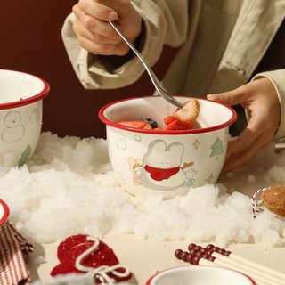 Quà Tặng Giáng Sinh Người Tuyết Bộ Đồ Ăn Đĩa Gốm Gia Đình Giá Trị Cao Hoạt Hình Bát Ăn Nhẹ Đĩa