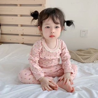 Bộ quần dài bé gái nhung Đức phong cách Hàn Quốc đồ mặc nhà nhỏ, bộ đồ ngủ