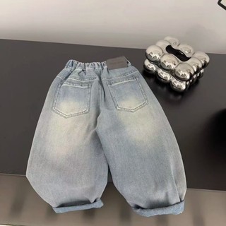 Quần jean nam nữ phong cách Hàn Quốc thường ngày dành cho trẻ em Quần jean màu sáng đa năng