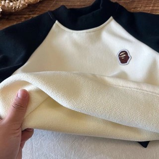 Áo len cho bé trai và bé gái, áo sơ mi lông cừu, áo cổ tròn bên trong trẻ em, tay áo raglan cho bé