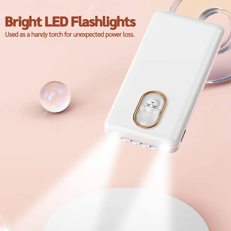 Pin dự phòng Goojodoq 10000mAh kèm 4 cáp dữ liệu và đèn báo; Thiết kế hoạt hình – ảnh mô tả chi tiết 3
