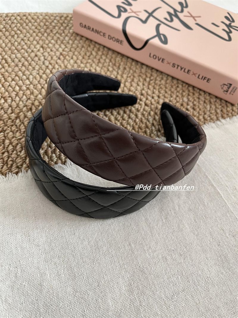 Băng Đô Quấn Vuông Lớn Phong Cách Hàn Quốc, Da PU Retro - Thích Hợp Đi Chơi