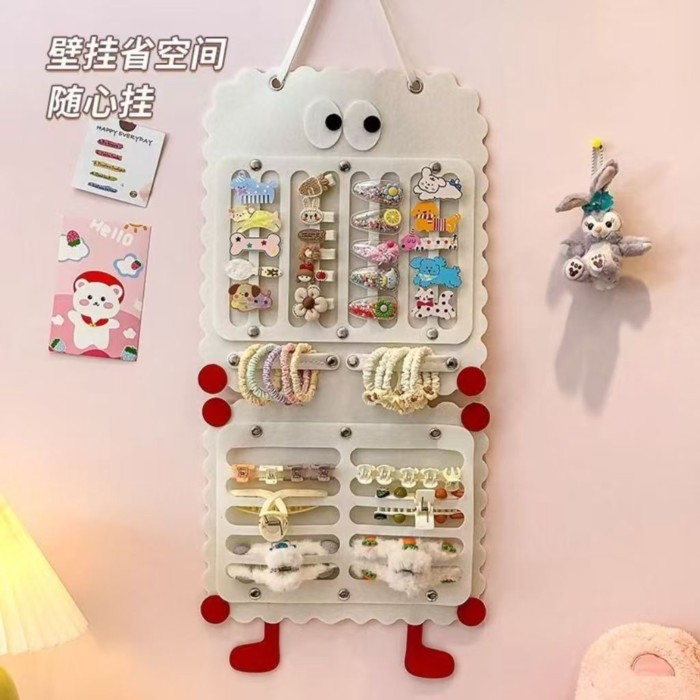Phụ Kiện Tóc Túi Bảo Quản Treo Tường Dung Tích Lớn Kẹp Tóc Lấy Kẹp Tổ Chức Túi Treo Cá Mập Kẹp Trang Sức Nỉ Túi Trưng Bày