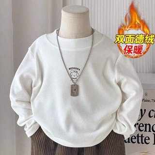 Áo sơ mi nhung phối nhung hai mặt cho bé trai và bé gái, dài tay lớp bên trong cho bé nhỏ và vừa