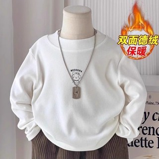 Áo sơ mi nhung phối nhung hai mặt cho bé trai và bé gái, dài tay lớp bên trong cho bé nhỏ và vừa