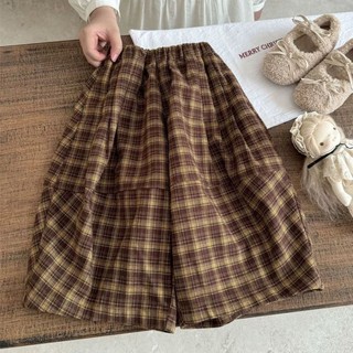Phong cách Hàn Quốc rộng rãi, giản dị, đa năng, thời trang, quần âu cho bé gái, quần kẻ sọc
