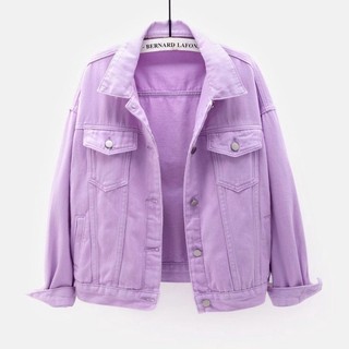 Áo Khoác Denim Nữ Lỏng Lẻo Mùa Xuân, Mùa Thu Phong Cách Hàn Quốc Nhiều Màu Sắc Đa Năng Ngắn M