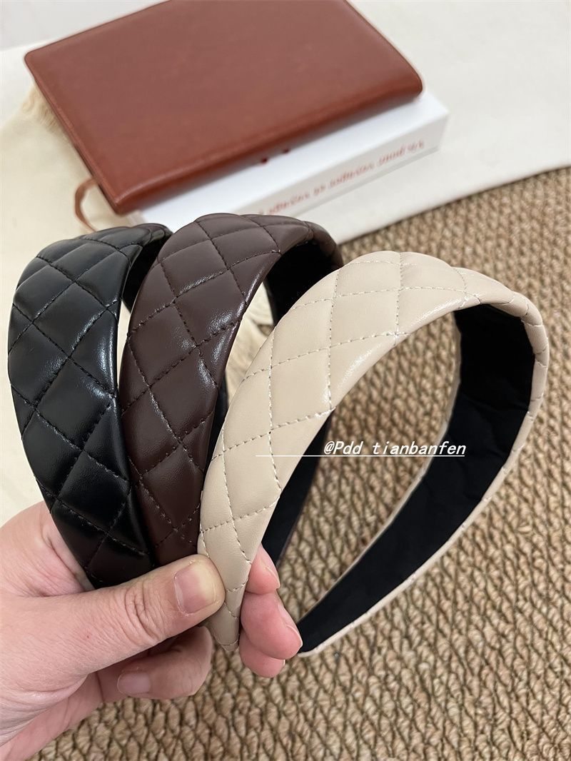 Băng Đô Quấn Vuông Lớn Phong Cách Hàn Quốc, Da PU Retro - Thích Hợp Đi Chơi