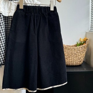 Quần dài rộng rãi cho bé gái, quần lưng thun chín điểm cho bé gái, quần ống rộng thời trang cho bé