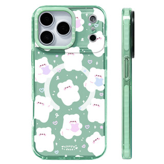 Ốp điện thoại sạc từ tính không dây hình gấu trắng nhỏ đầy đủ tương thích cho IPhone 12 13 14 15 16 17 Pro Max Cover 16E 17AIR Silicon mềm trong suốt Vỏ chống sốc