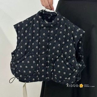 Quần áo trẻ em, áo khoác bé gái, áo chần bông dày dáng rộng, áo khoác cotton