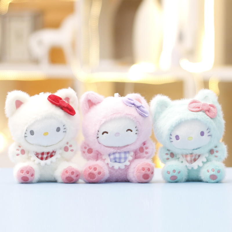 Hello Kitty Tote Bag Mặt dây chuyền Plush Búp bê Dễ thương Quà tặng&Trang trí Keyclasp HIhx