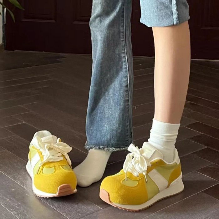 Giày bố thể thao Ugly Forrest Gump dành cho nữ đế dày thiết kế sang trọng giày bánh quế dành cho si