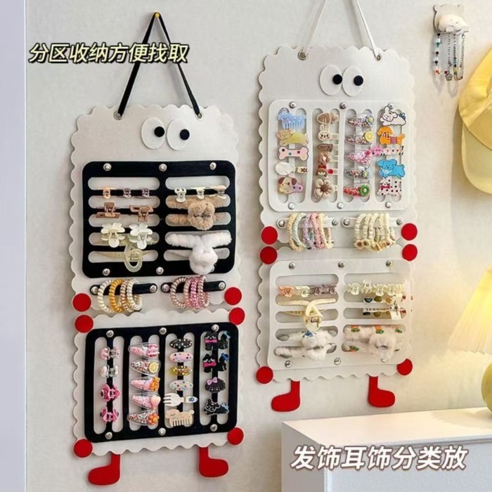 Phụ Kiện Tóc Túi Bảo Quản Treo Tường Dung Tích Lớn Kẹp Tóc Lấy Kẹp Tổ Chức Túi Treo Cá Mập Kẹp Trang Sức Nỉ Túi Trưng Bày