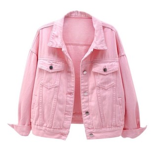 Áo Khoác Denim Nữ Lỏng Lẻo Mùa Xuân, Mùa Thu Phong Cách Hàn Quốc Nhiều Màu Sắc Đa Năng Ngắn M