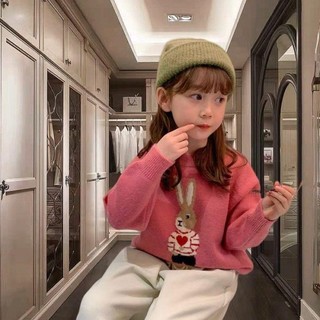 Áo Len Hoạt Hình Cho Bé Gái Áo Len Trẻ Em Thỏ Phong Cách Hàn Quốc Thời Trang Đáy Áo Len Dày