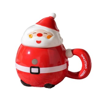 Giáng Sinh Ông Già Noel Cốc Gốm Có Nắp Thìa Quà Tặng Giá Trị Cao Cốc Nước Gốm Dễ Thương Lưu Niệm
