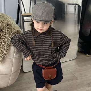 Áo dài tay cho bé gái, áo chui đầu cổ polo đơn giản và thời trang, áo phông cho bé