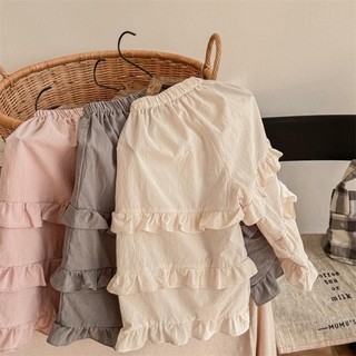 Quần ren chín điểm Hàn Quốc cho bé trai và bé gái, quần ống rộng cotton đa năng thoải mái cho bé mù