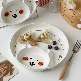 Tấm bánh bao sáng tạo Tấm gốm dễ thương Tấm đóng gói tròn chịu nhiệt độ cao