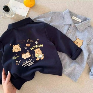 Áo thun Polo dài tay, áo phông, áo đáy mỏng, áo thun xinh xắn cho bé trai và bé gái