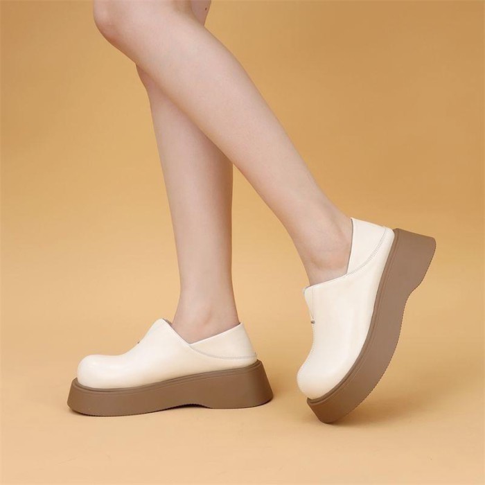 Giày loafer nữ đế dày đế dày đi làm giày lười da nhỏ