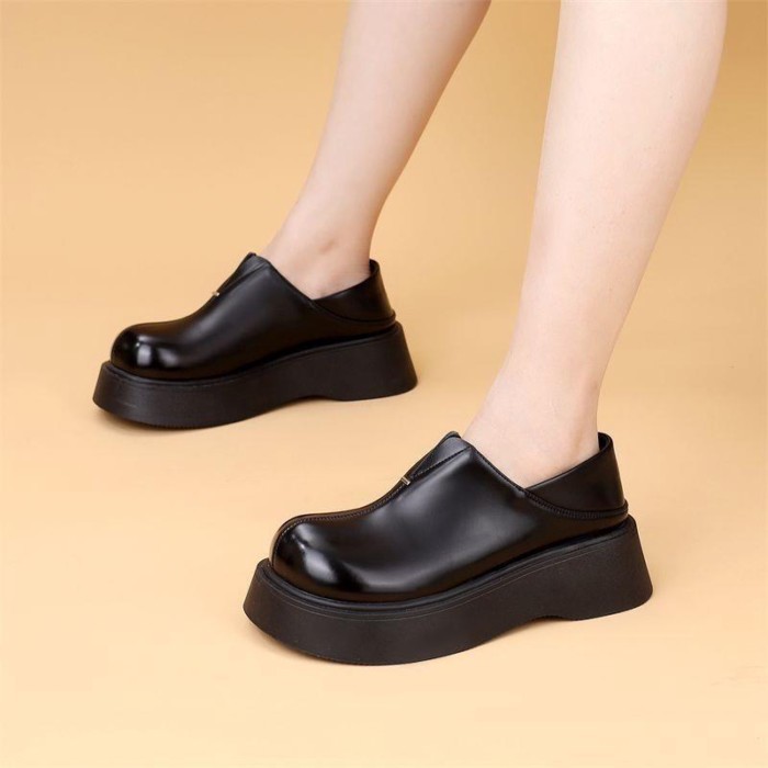 Giày loafer nữ đế dày đế dày đi làm giày lười da nhỏ