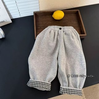 Quần nhung một mảnh dày mùa đông cho bé trai và bé gái, quần thể thao nhung thẳng phong cách mới ch
