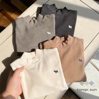 Áo thun cổ lọ cao cấp lót nhung mềm mại của Đức cho bé trai và bé gái áo giữ ấm