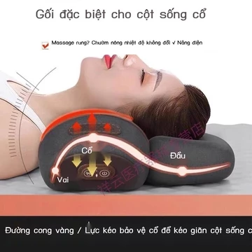 ( Sẵn) Gối cổ đau cổ, được kế đặc biệt cho tình trạng thiếu máu não, chóng mặt, thiết bị kéo giãn,